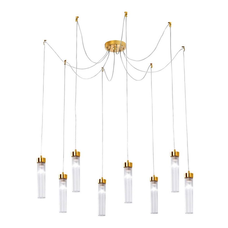 Kolarz 6009.30830 - Lámpara colgante RAGGIO 8xE14/25W/230V araña 24K dorado