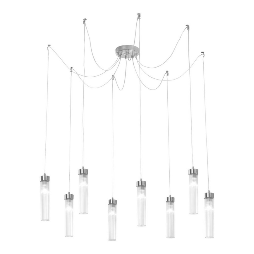 Kolarz 6009.30850 - Lámpara colgante RAGGIO 8xE14/25W/230V araña plata