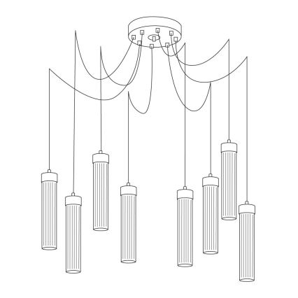 Kolarz 6009.30850 - Lámpara colgante RAGGIO 8xE14/25W/230V araña plata