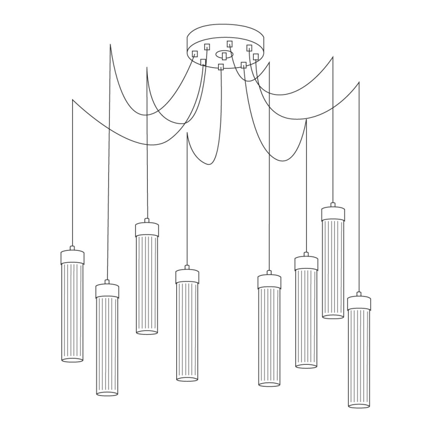 Kolarz 6009.30850 - Lámpara colgante RAGGIO 8xE14/25W/230V araña plata