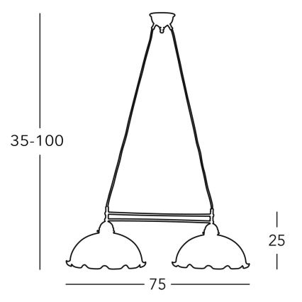 Kolarz 731.82.71 - Lámpara de araña en ristra NONNA 2xE27/75W/230V