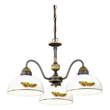 Kolarz 731.83.121 - Lámpara colgante con cadena NONNA 3xE27/75W/230V uvas/fresas