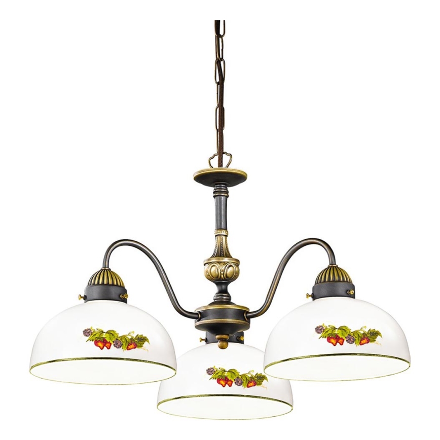 Kolarz 731.83.121 - Lámpara colgante con cadena NONNA 3xE27/75W/230V uvas/fresas
