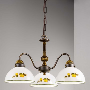 Kolarz 731.83.126 - Lámpara colgante con cadena NONNA 3xE27/75W/230V limones