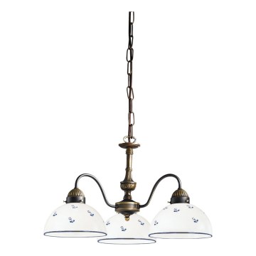 Kolarz 731.83.16 - Lámpara colgante con cadena NONNA 3xE27/75W/230V azul