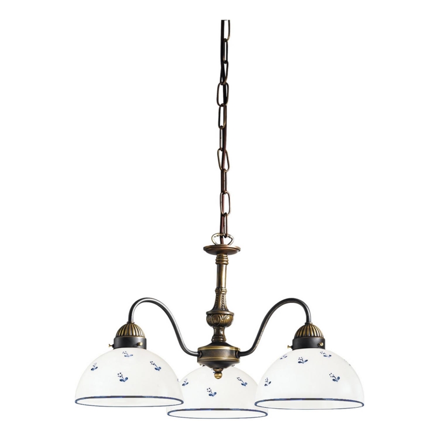 Kolarz 731.83.16 - Lámpara colgante con cadena NONNA 3xE27/75W/230V azul