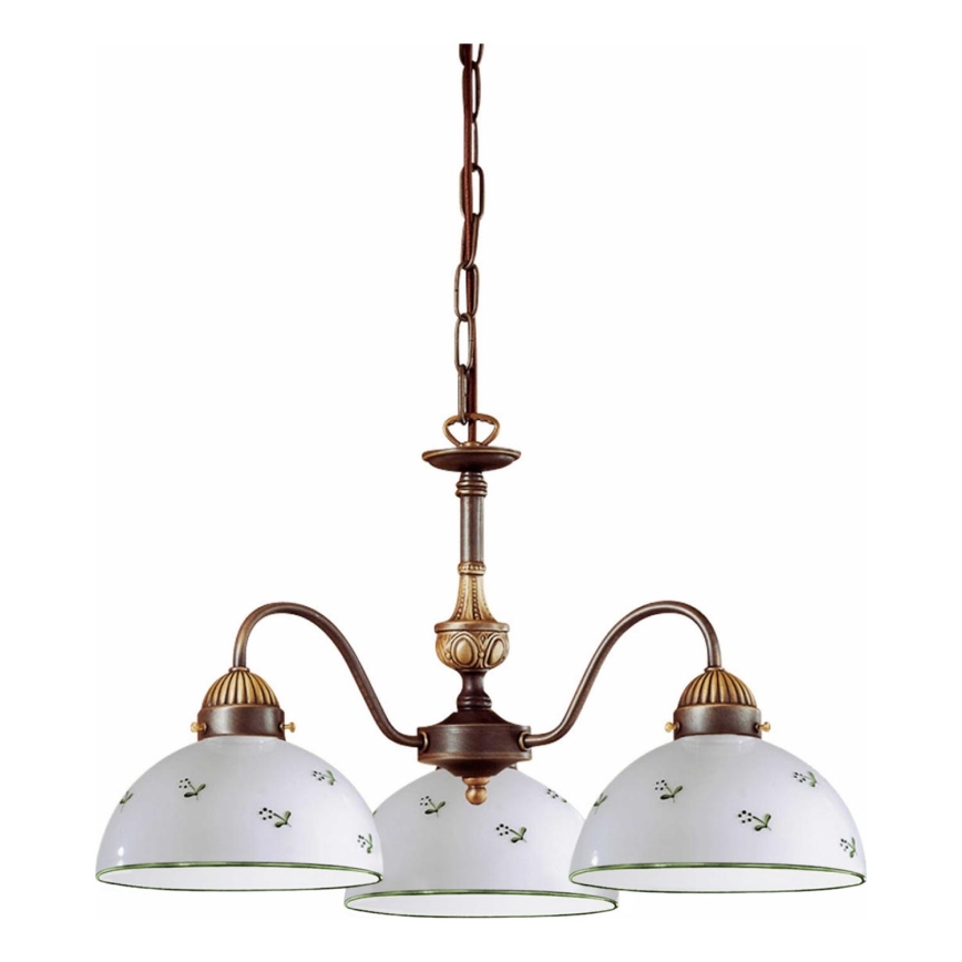 Kolarz 731.83.20 - Lámpara colgante con cadena NONNA 3xE27/75W/230V verde