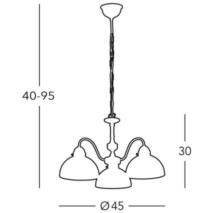 Kolarz 731.83.21 - Lámpara de araña con cadena NONNA 3xE27/75W/230V