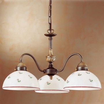 Kolarz 731.83.69 - Lámpara colgante con cadena NONNA 3xE27/75W/230V rojo