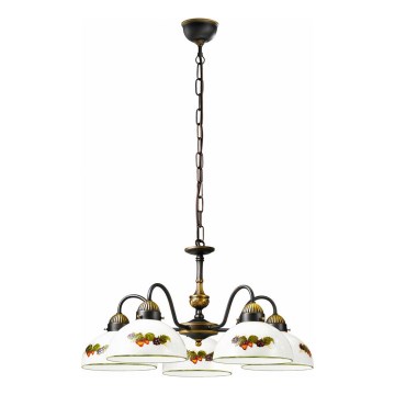 Kolarz 731.85.121 - Lámpara colgante con cadena NONNA 5xE27/75W/230V uvas/fresas