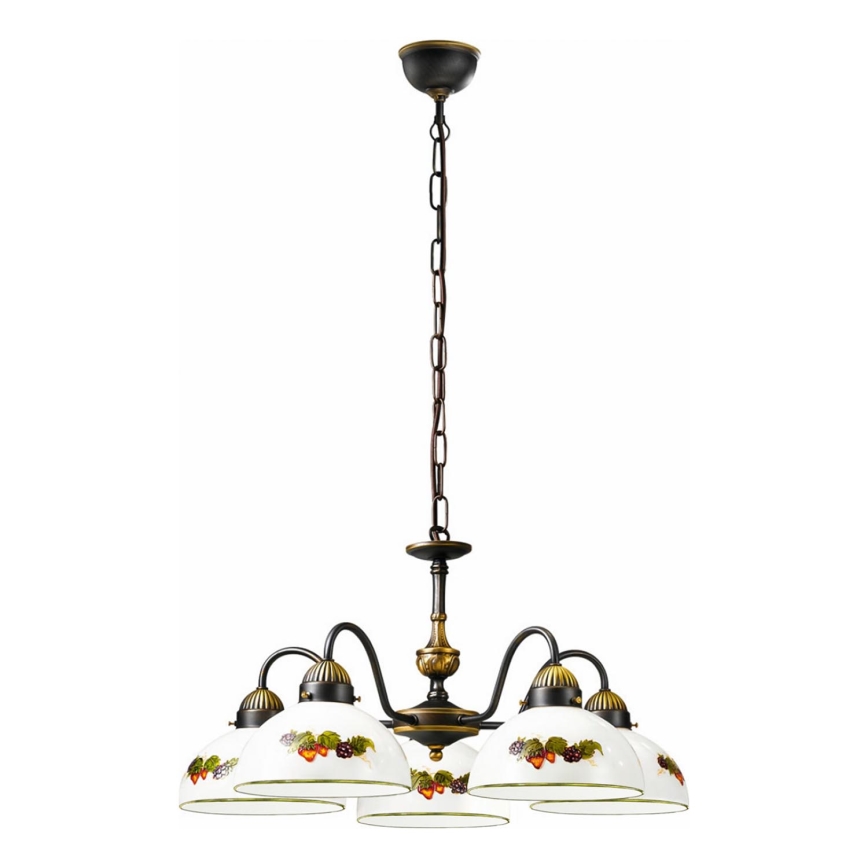 Kolarz 731.85.121 - Lámpara colgante con cadena NONNA 5xE27/75W/230V uvas/fresas