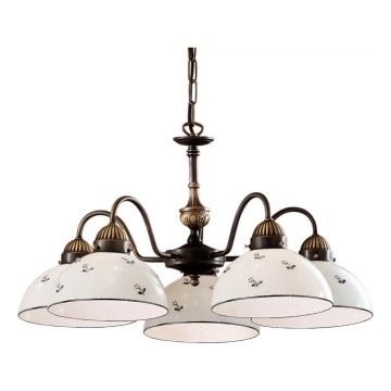 Kolarz 731.85.16 - Lámpara colgante con cadena NONNA 5xE27/75W/230V azul