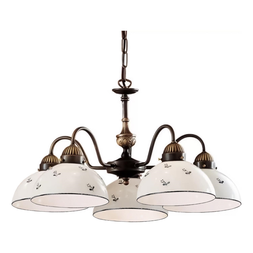 Kolarz 731.85.16 - Lámpara colgante con cadena NONNA 5xE27/75W/230V azul