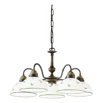 Kolarz 731.85.20 - Lámpara colgante con cadena NONNA 5xE27/75W/230V verde
