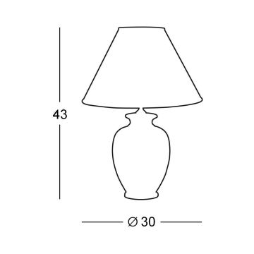 Kolarz A1340.70 - Lámpara de mesa CHIARA 1xE27/100W/230V blanco diámetro 30 cm