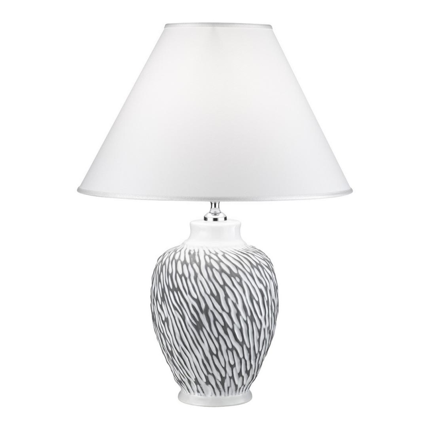 Kolarz A1340.71.Gr - Lámpara de mesa CHIARA 1xE27/100W/230V blanco/gris Ø 40 cm