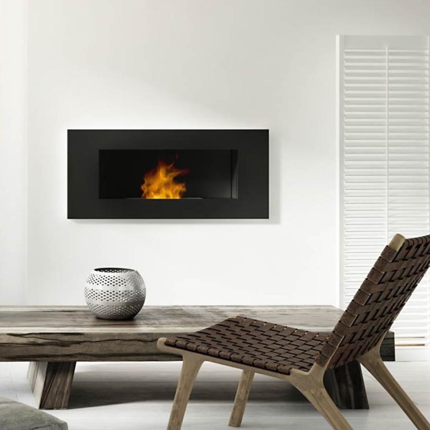 Kratki - Chimenea BIO empotrada 40x120 cm 3x1,1kW negro