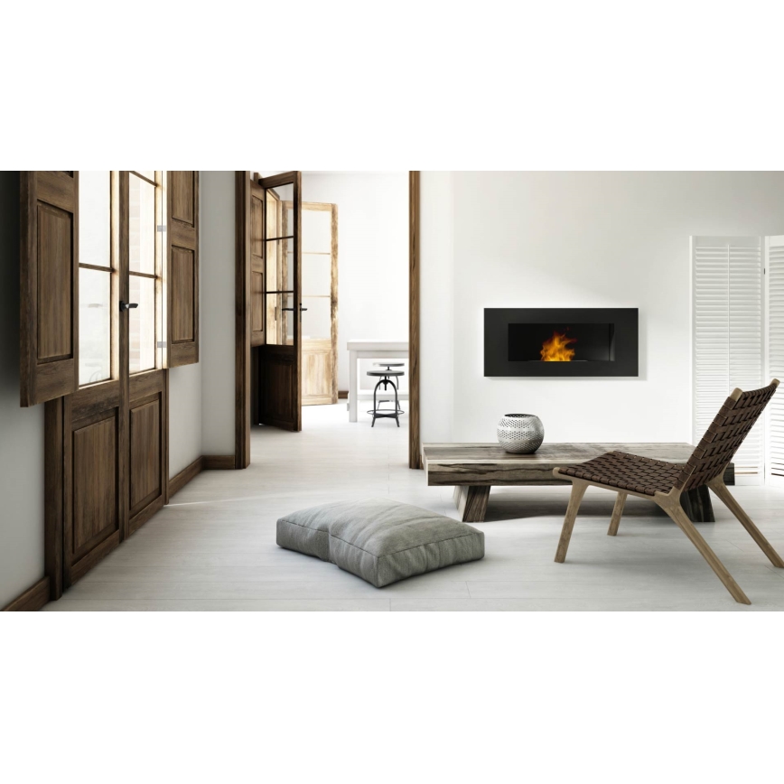 Kratki - Chimenea BIO empotrada 40x120 cm 3x1,1kW negro