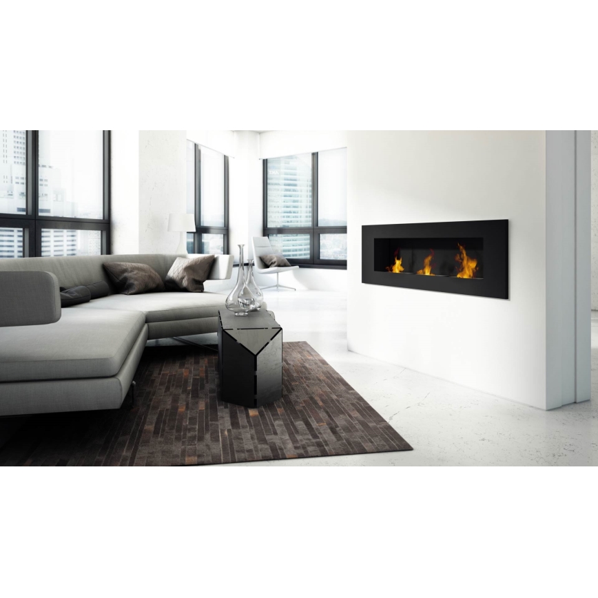 Kratki - Chimenea BIO empotrada 40x120 cm 3x1,1kW negro