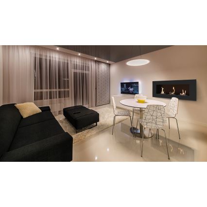 Kratki - Chimenea BIO empotrada 40x120 cm 3x1,1kW negro