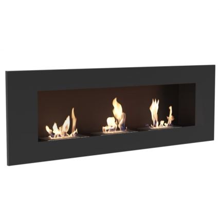 Kratki - Chimenea BIO empotrada 40x120 cm 3x1,1kW negro