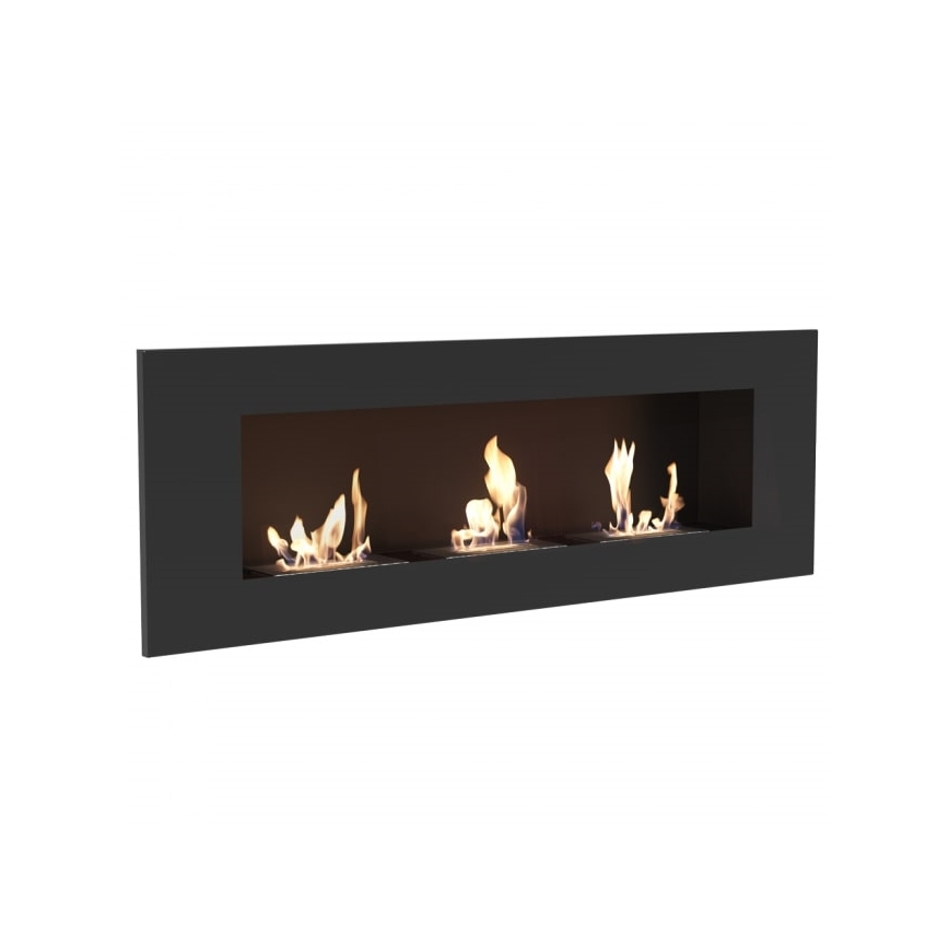 Kratki - Chimenea BIO empotrada 40x120 cm 3x1,1kW negro