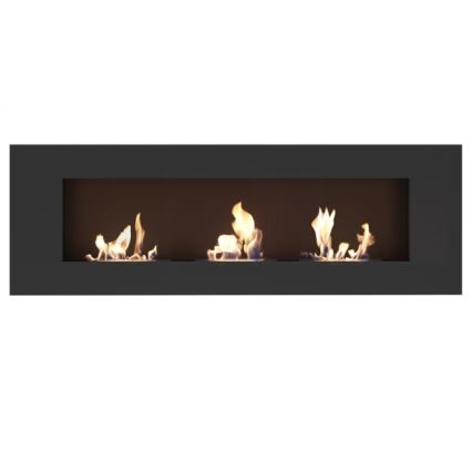 Kratki - Chimenea BIO empotrada 40x120 cm 3x1,1kW negro