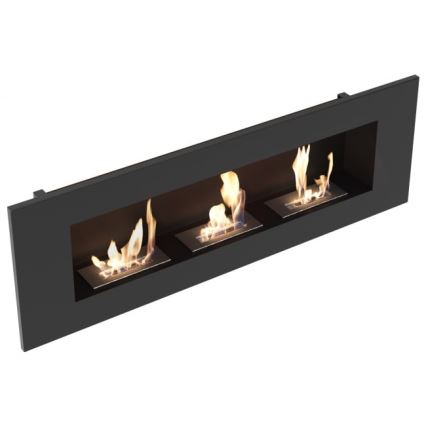 Kratki - Chimenea BIO empotrada 40x120 cm 3x1,1kW negro