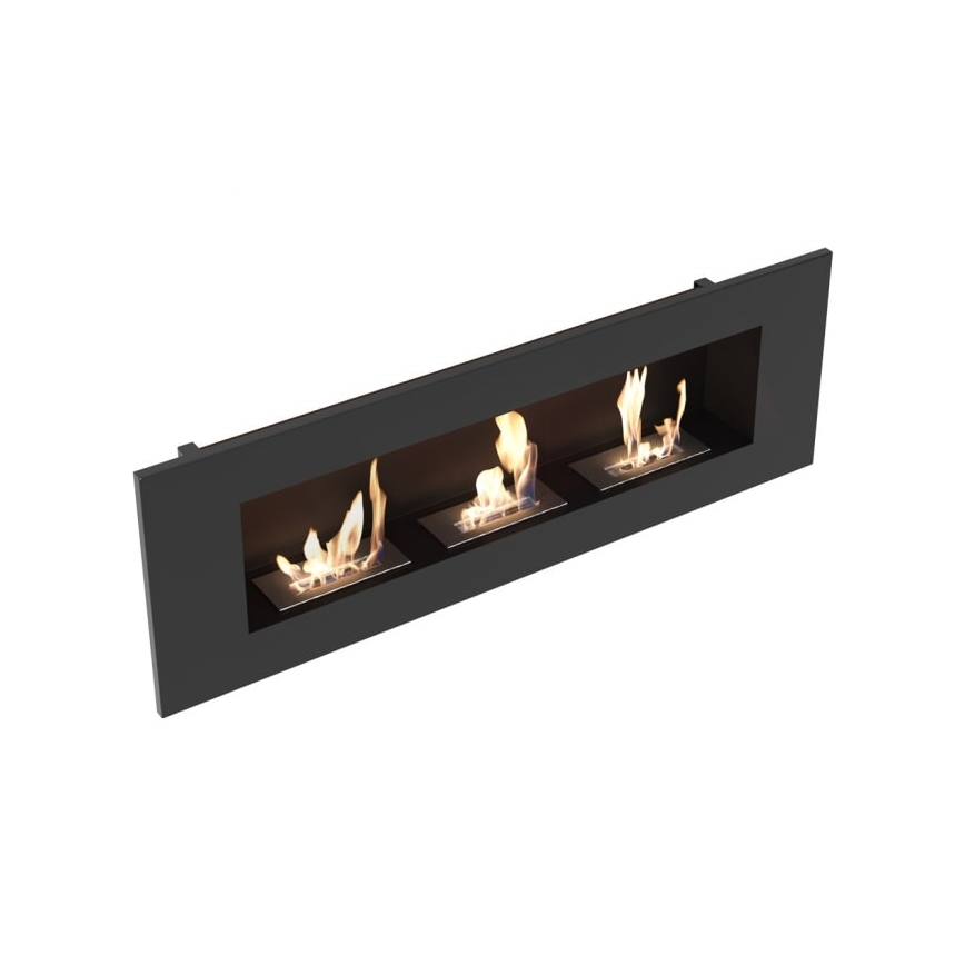 Kratki - Chimenea BIO empotrada 40x120 cm 3x1,1kW negro