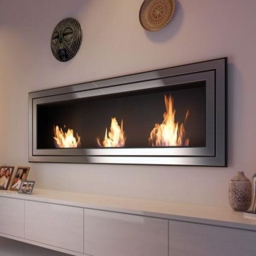 Kratki JULIET/1800/TUV - Chimenea BIO empotrada JULIET 65x180 cm 3x2,5kW cromo brillante