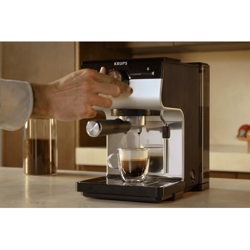 Krups - Máquina de café de palanca para dos tazas AUTHENTIC 1450W/230V gris