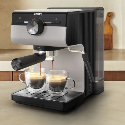 Krups - Máquina de café de palanca para dos tazas AUTHENTIC 1450W/230V gris