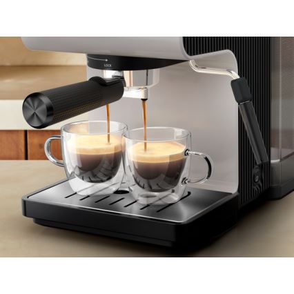 Krups - Máquina de café de palanca para dos tazas AUTHENTIC 1450W/230V gris