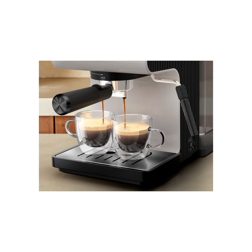 Krups - Máquina de café de palanca para dos tazas AUTHENTIC 1450W/230V gris