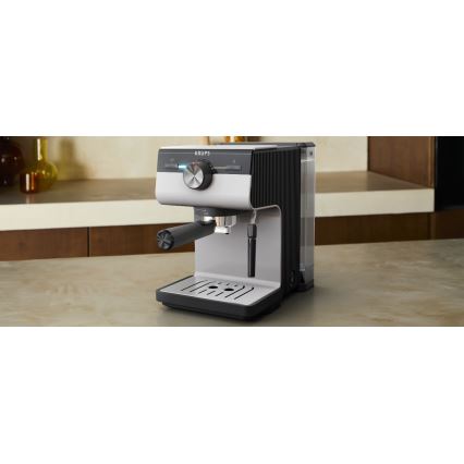 Krups - Máquina de café de palanca para dos tazas AUTHENTIC 1450W/230V gris