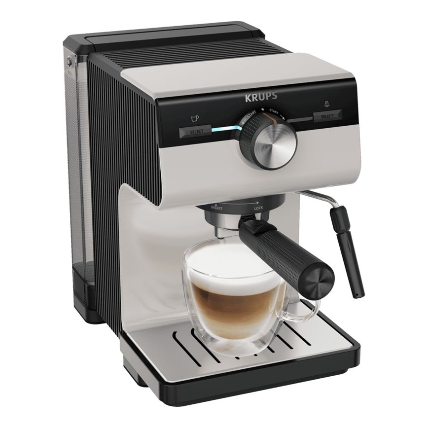 Krups - Máquina de café de palanca para dos tazas AUTHENTIC 1450W/230V gris