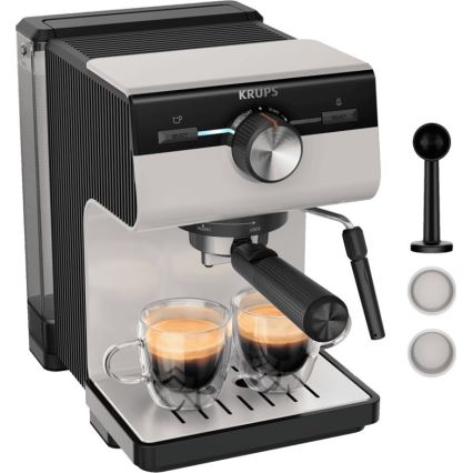 Krups - Máquina de café de palanca para dos tazas AUTHENTIC 1450W/230V gris