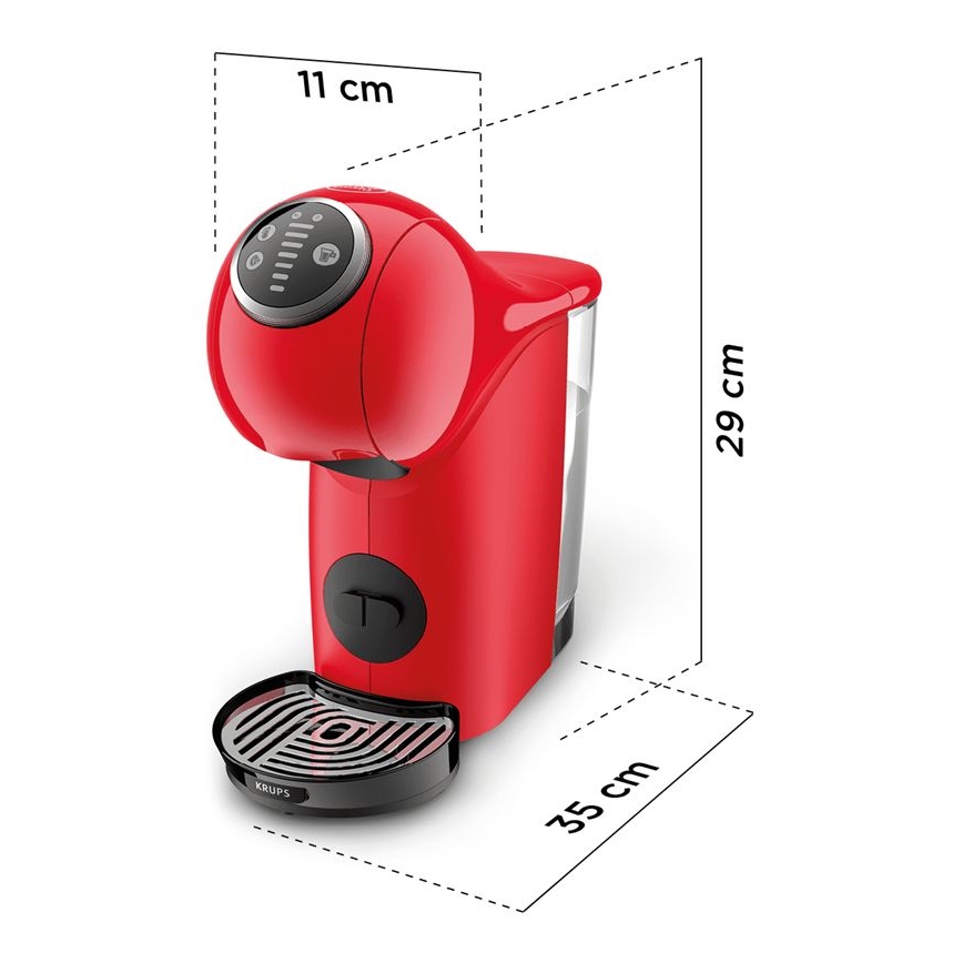 Krups - Máquina de café en cápsulas NESCAFÉ DOLCE GUSTO GENIO S PLUS 1500W rojo
