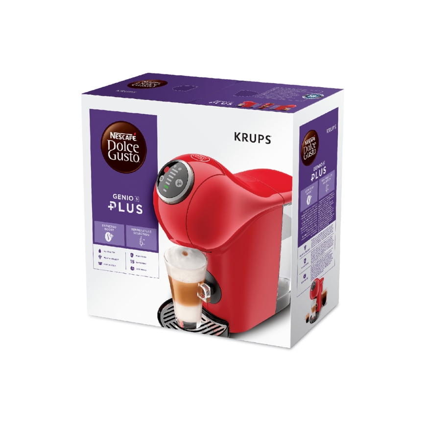 Krups - Máquina de café en cápsulas NESCAFÉ DOLCE GUSTO GENIO S PLUS 1500W rojo