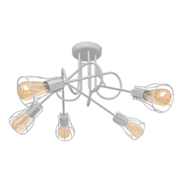 Láimpara de araña de luces de superficie OXFORD 5xE27/15W/230V blanco
