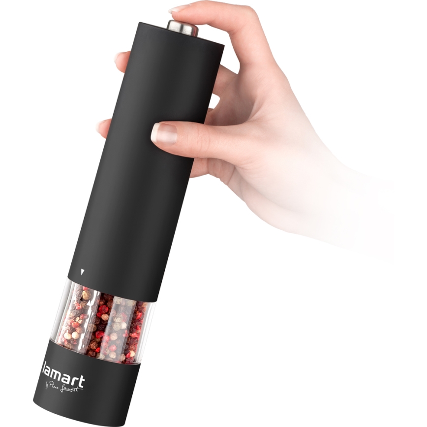 Lamart - Molinillo eléctrico de especias 4xAA negro