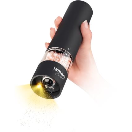 Lamart - Molinillo eléctrico de especias 4xAA negro