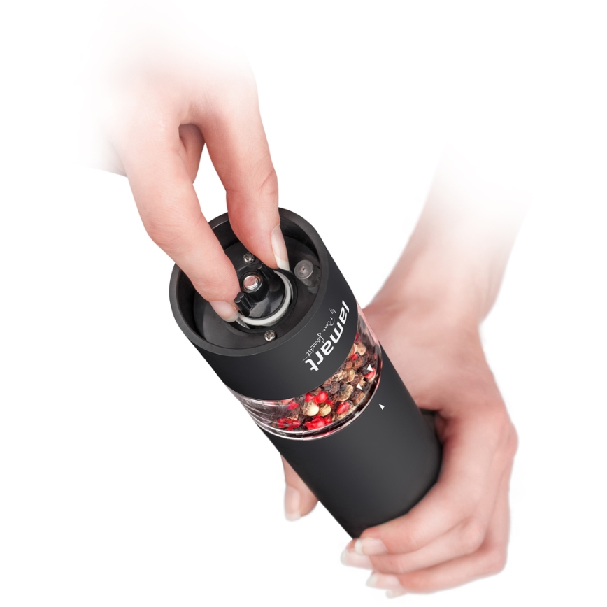 Lamart - Molinillo eléctrico de especias 4xAA negro