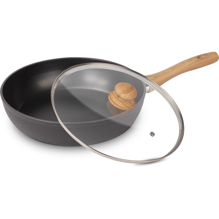 Lamart - Sartén con tapa 28 cm negro/marrón
