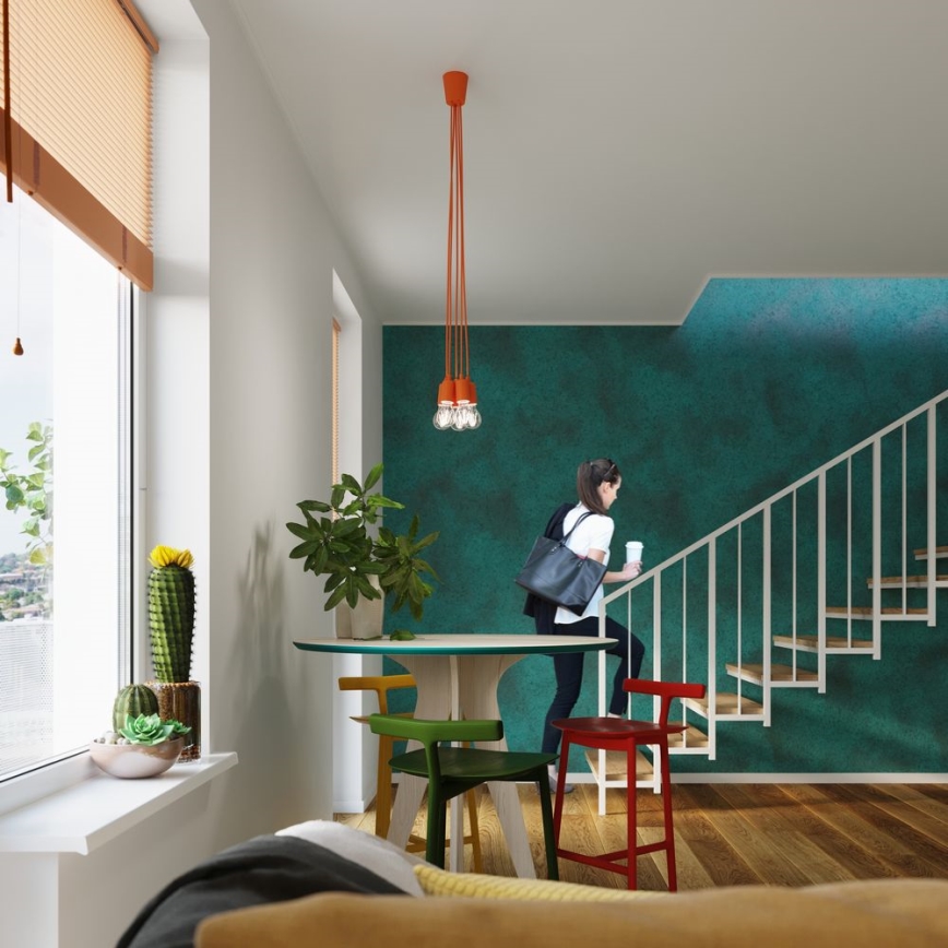 Lámpara Araña DIEGO 1xE27/60W/230V naranja