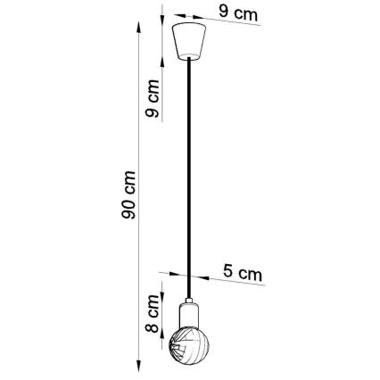 Lámpara Araña DIEGO 1xE27/60W/230V naranja