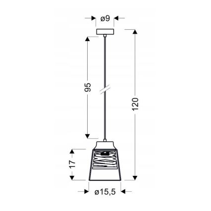 Lámpara Araña FRESNO 1xE27/60W/230V