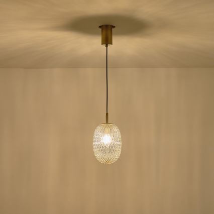 Lámpara colgante 1xE14/25W/230V transparente diá. 15 cm