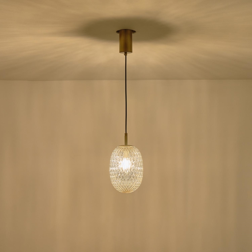 Lámpara colgante 1xE14/25W/230V transparente diá. 15 cm