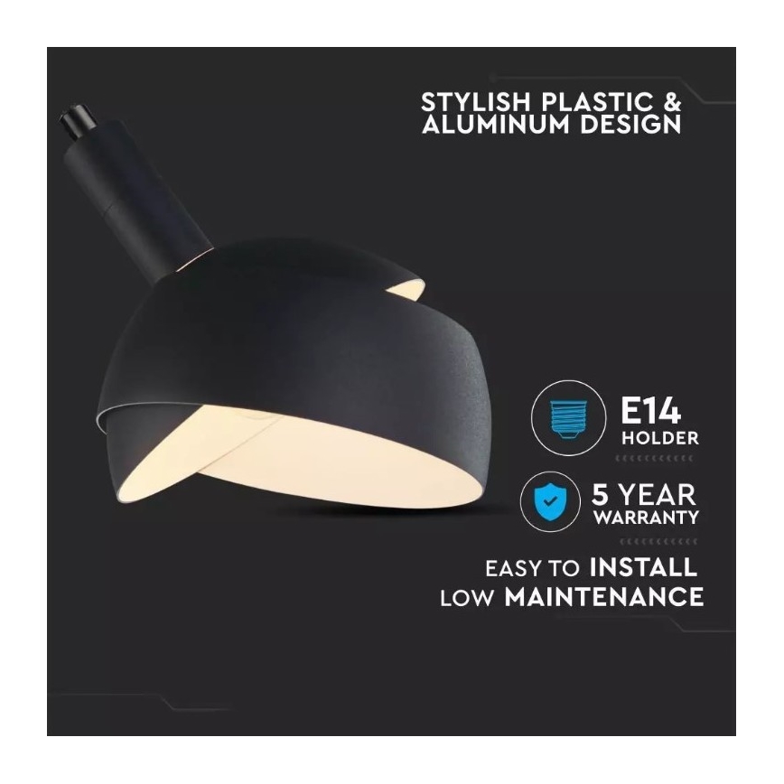 Lámpara colgante 1xE14/60W/230V negro